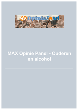 MAX Opinie Panel - Ouderen en alcohol