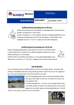 Nieuws Haarlem, Activiteiten kalender