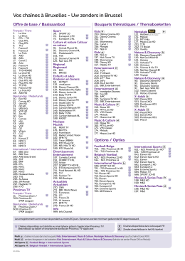 Vos cha&icirc;nes &agrave; Bruxelles - Uw zenders in Brussel