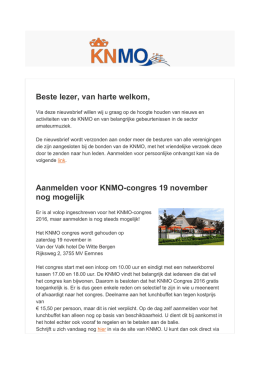 Lees hier de KNMO nieuwsbrief november 2016