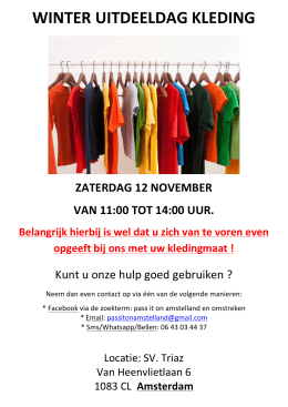 winter uitdeeldag kleding - Cliëntenraad Minima Amstelveen