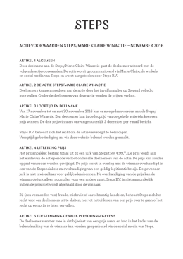 actievoorwaarden steps/marie claire winactie – november 2016