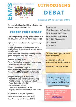 Uitnodiging ENMS debat V2.2 - Eerste Nederlandse Montessori