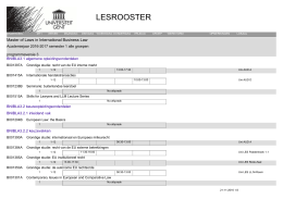 Lesrooster Master of Laws in International Business Law 1ste