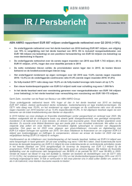 Persbericht ABN AMRO rapporteert EUR 607 miljoen onderliggende