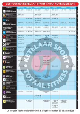LESROOSTER KETELAAR SPORT VANAF NOVEMBER 2016 De