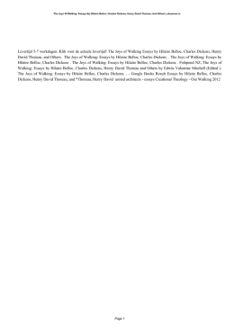 PDF catalog aluseene.ru The Joys Of Walking: Essays By Hillaire