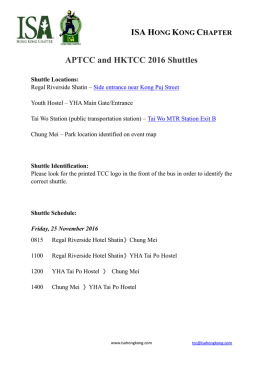 APTCC and HKTCC 2016 Shuttles