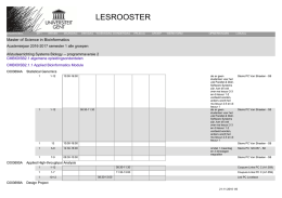Lesrooster Master of Science in Bioinformatics
