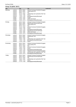 Lesrooster groepen