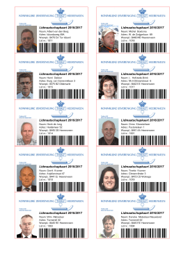 Lidmaatschapkaart 2016/2017