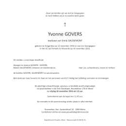 Yvonne GOVERS - Home. pauwels begrafenissen