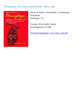 Hemiplegie 2 de romp centraal