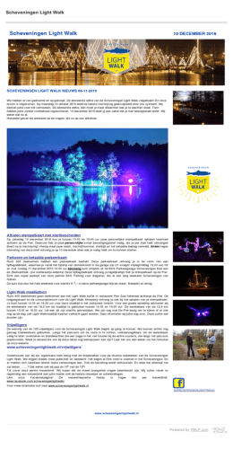Nieuwsbrief 6-11-2016 - Scheveningen Light Walk