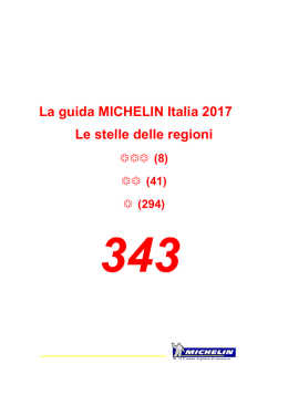 La guida MICHELIN Italia 2017 Le stelle delle regioni