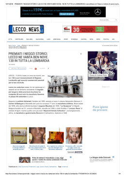 premiati i negozi storici: lecco ne vanta ben
