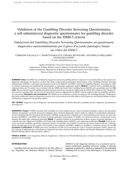 Validation of the Gambling Disorder Screening Questionnaire, a self