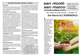 foglietto parrocchiale - Parrocchia di S. Nicolo` di Mira