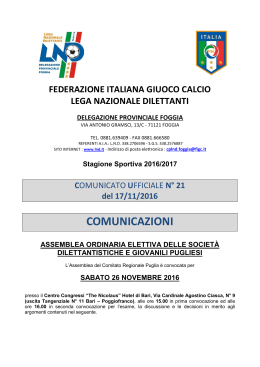 comunicazioni - CalcioWebPuglia