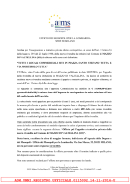 Avviso di trattativa privata onerosa per il conferimento di una