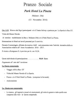 Pranzo Sociale 13 Novembre 2016