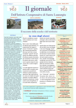 l giornale primo numero - Istituto Comprensivo di Santu Lussurgiu