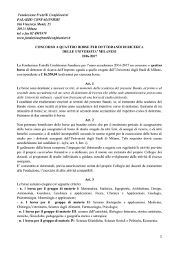 bando dottorandi - Diritto pubblico italiano e sovranazionale