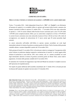 1 comunicato stampa - Italia Independent Group