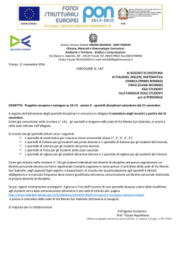 Progetto "Recupero e sostegno"