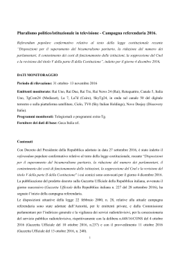 Pluralismo politico/istituzionale in televisione - Campagna