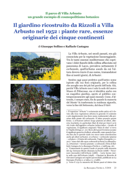 Il giardino ricostruito da Rizzoli a Villa Arbusto nel 1952 : piante rare