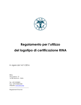 Regolamento per l`utilizzo del logotipo di certificazione RINA