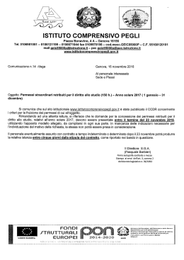 Permessi straordinari per il diritto allo studio(150h.)