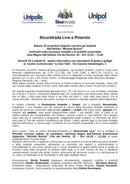 Comunicato stampa 18 e 19 novembre Sicurstrada Live a Pinerolo