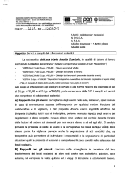 Servizi e compiti dei collaboratori scolastici