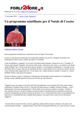 Un programma scintillante per il Natale di Cesena