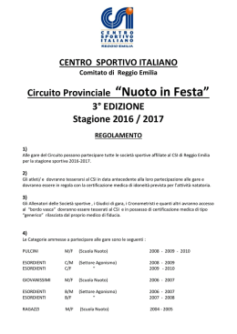 Nuoto in Festa 2017 - Centro Sportivo Italiano