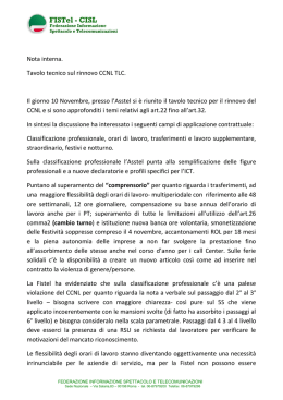 Riunione commissione tecnica rinnovo ccnl - FISTel Veneto