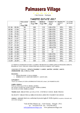 tariffe estate 2017 - Palmasera Village Resort