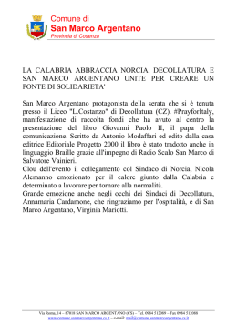 comunicato stampa n.1 - Comune di San Marco Argentano