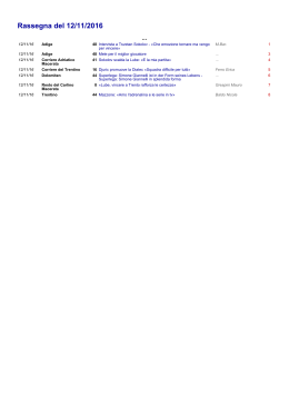 12 novembre 2016 Sabato 12 novembre 2016