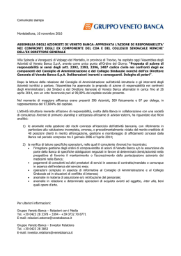 Comunicato stampa - Gruppo Veneto Banca