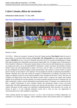 Calcio Catania, difesa da ricostruire