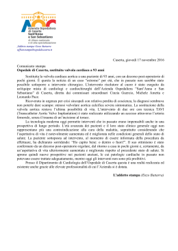 17-11-2016 Comunicato stampa Ospedale di Caserta, sostituita