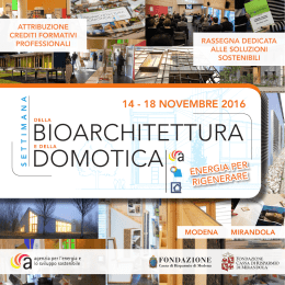 14 - 18 novembre 2016 - Settimana della Bioarchitettura e della