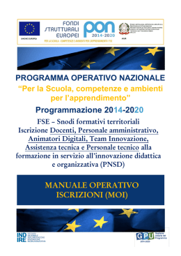 Programmazione 2014-2020 - Ufficio Scolastico Regionale per il