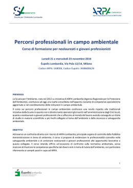 Percorsi professionali in campo ambientale