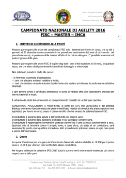 CAMPIONATO NAZIONALE DI AGILITY 2016 FISC – MASTER – IMCA