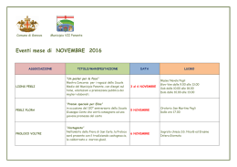 calendario eventi mese di novembre