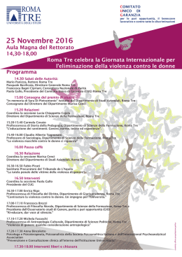 25 Novembre 2016 - Gina - Università degli Studi Roma Tre